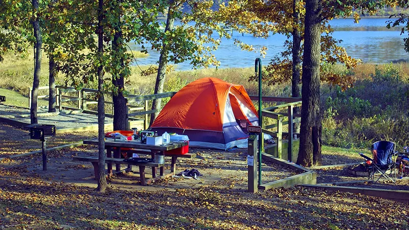 Camping by the lake
