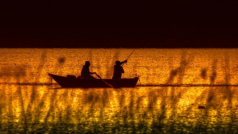 Popular fishing lake