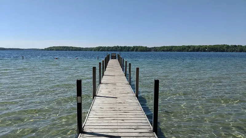 Charter boat on Lake Michigan near Traverse City, Michigan