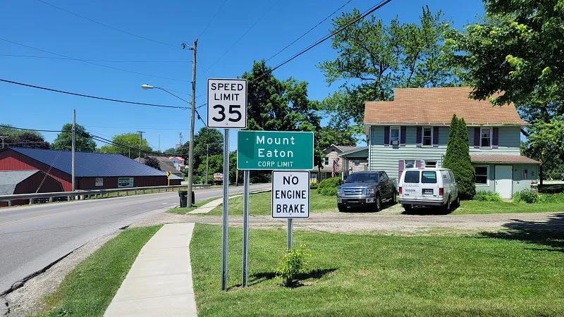 Mt Eaton corporate limit sign